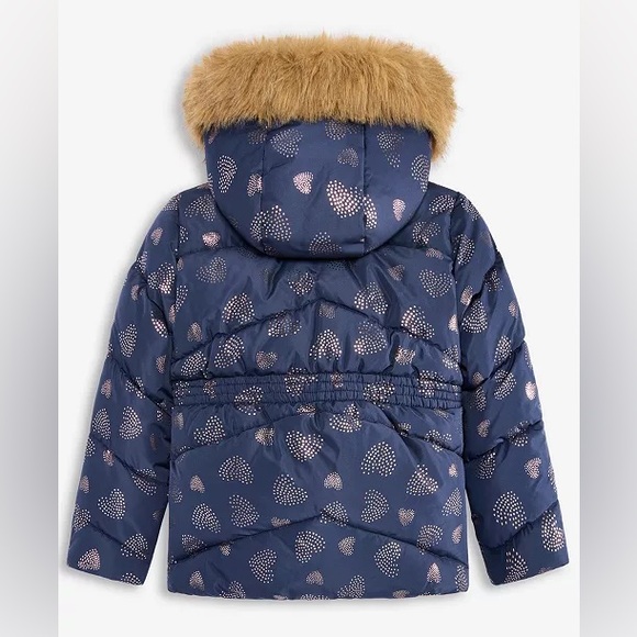 S. Rothschild & Co. Toddler and Little Girls Foil Quilt Puffer Coat - Picture 2 of 7